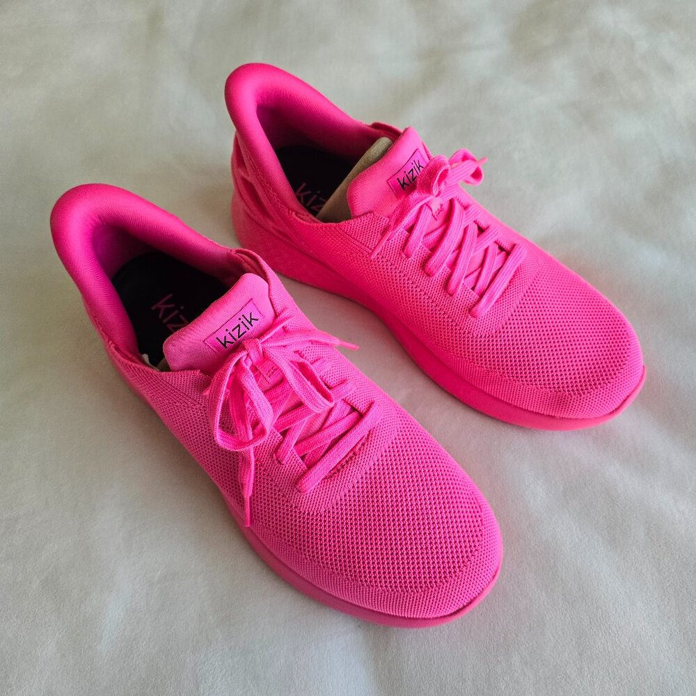 Kizik Athens Neon Pink Men's Size 11 Women's Size 12.5 Wide Hands Free Shoes New